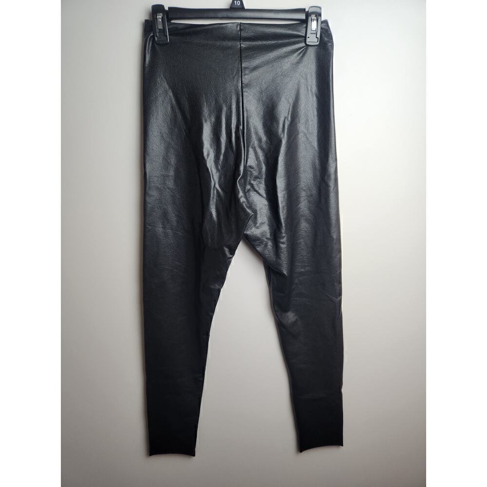 Commando Faux Leather Leggings black sz L 4 way stretch light compression sexy - Picture 4 of 8